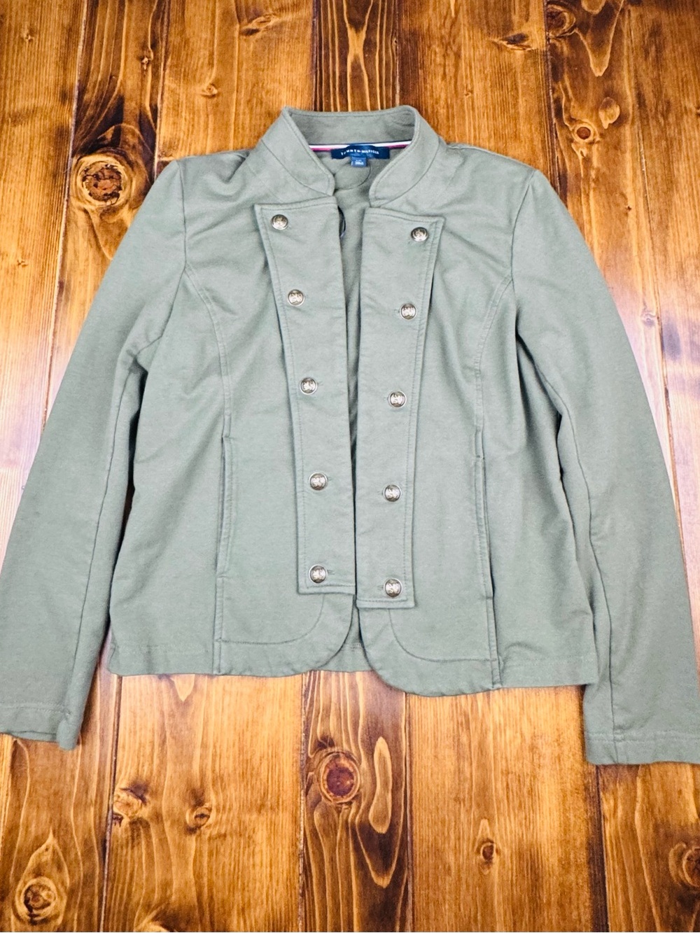 Tommy Hilfiger Olive Military-Inspired Button Front Blazer